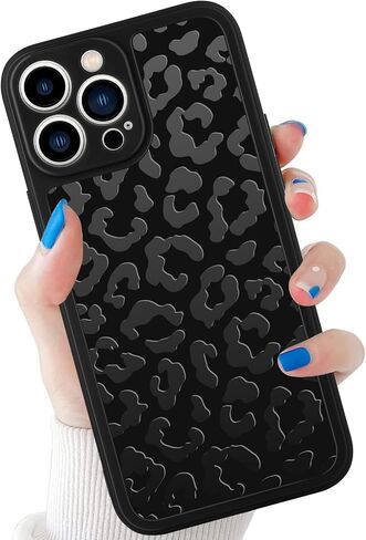 Compatible with iPhone 16 Pro Leopard Case Shockproof Soft TPU Military Grade Drop Protection Cheetah Print Women Girls Case for iPhone 16 Pro 6.3'' Black Leopard in Saudi Arabia
