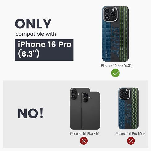 حافظة بيتاكا لهاتف iPhone 16 Pro متوافقة مع MagSafe، حافظة iPhone 16 Pro رفيعة وخفيفة مع ملمس بدون غطاء، تتوهج في الظلام، منسوجة بألياف الأراميد 1500D [جراب منسوج باللمس المضيء] in Kuwait