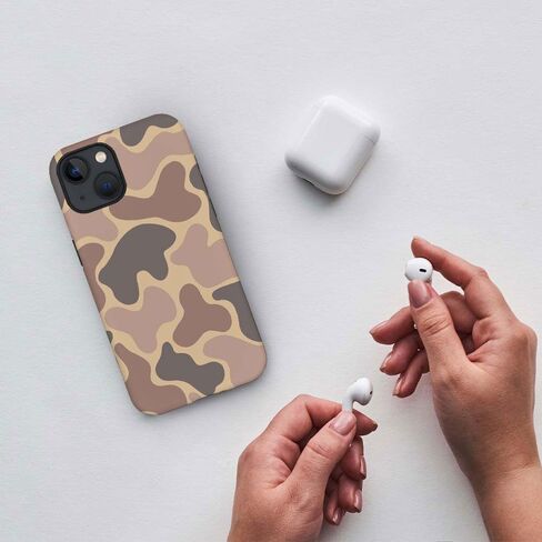 for iPhone 14 Case,HH2 Camouflage Camo Leaf Hybrid 2 Layer Hard Shell Silicone Protective Pattern Design Case for iPhone 13/iPhone 14 in Saudi Arabia