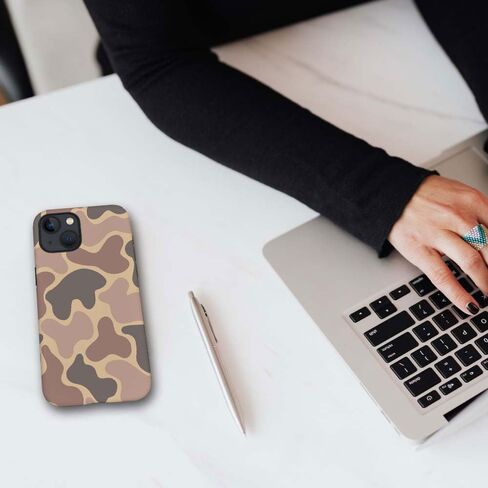 for iPhone 14 Case,HH2 Camouflage Camo Leaf Hybrid 2 Layer Hard Shell Silicone Protective Pattern Design Case for iPhone 13/iPhone 14 in Saudi Arabia
