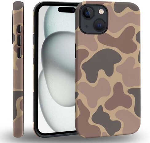 for iPhone 14 Case,HH2 Camouflage Camo Leaf Hybrid 2 Layer Hard Shell Silicone Protective Pattern Design Case for iPhone 13/iPhone 14 in Saudi Arabia
