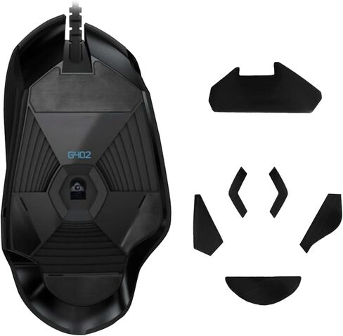 kwmobile Mouse Feet Replacement Compatible with Logitech G402 Computer Mouse Skates Sticker - Black in Saudi Arabia