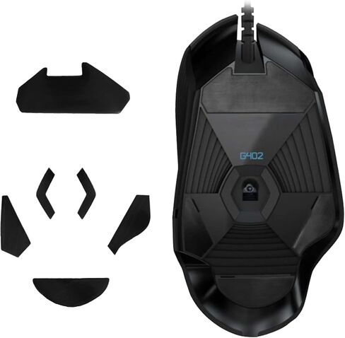kwmobile Mouse Feet Replacement Compatible with Logitech G402 Computer Mouse Skates Sticker - Black in Saudi Arabia