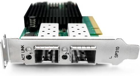 بطاقة شبكة 10Gtek 10 جيجا بايت PCI-E NIC، منفذ SFP+ فردي، مع وحدة تحكم Intel 82599EN، محول Ethernet LAN يدعم Windows Server/Linux/VMware، مقارنة بـ Intel X520-DA1(Intel E10G42BTDA)، حزمة من قطعتين in Kuwait