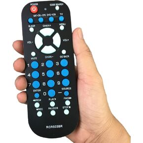 3-Device Universal Remote Control RCR503BR sub RCR503BE RCR503BZ Compatible for Most Major Remote Brands TV DVD or VCR Satellite Receiver Cable Box Digital TV Converter Palm-Sized