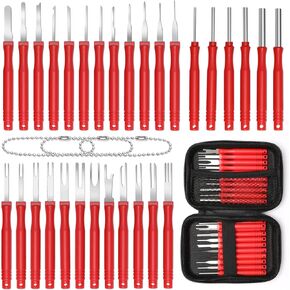 Anglekai 21+4P Terminal Pin Removal Tool Kit, Electrical Connector Depinning Tool Terminal Pin Extractor Tool Kit Wire Terminal Release Tool for Car Household Devices