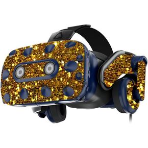 MightySkins Skin Compatible with HTC VIVE Pro VR Headset - Gold Dazzle | Protective, Durable, and Unique Vinyl Decal wrap cover | Easy to Apply, Remove, and Change Styles | Made in The USA
