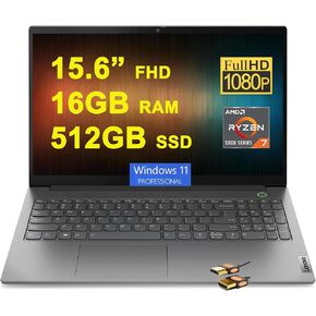 Lenovo ThinkBook 15 Gen 4 Business Laptop 15.6" FHD Anti-Glare AMD Octa-core Ryzen 7 5825U (Beats i7-1355U) 24GB RAM 1TB SSD Fingerprint USB-C FHD 1080p Privacy Camera Win11Pro Grey + HDMI Cable