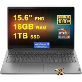 Lenovo ThinkBook 15 Gen 4 Business Laptop 15.6" FHD Anti-Glare AMD Octa-core Ryzen 7 5825U (Beats i7-1355U) 24GB RAM 1TB SSD Fingerprint USB-C FHD 1080p Privacy Camera Win11Pro Grey + HDMI Cable
