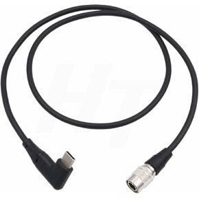 PD QC Power Bank 12V USB C to Hirose 4 Pin Power Cable for Zoom F4 F8 F8N Pro Audio Recorder Right Angle 90-Degree 60cm
