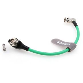 SZRMCC SDI Protector Cable 12G 6G HD SDI Right Angle BNC Surge Overvoltage Circuit Protector Isolator Video Cable for RED Komodo ARRI Alexa Sony（Green-Elbow 20cm）