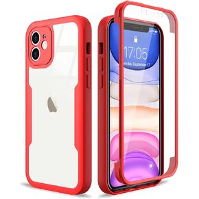 Compatible with iPhone 11 Case Full Body Clear Design with Built-in Screen Protector Shockproof Anti-Scratch Rugged Phone Case 360 Protective Cover for iPhone 11 6.1 inch, Black