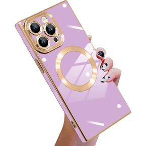 KANGHAR Case Compatible with iPhone 15 Pro Max Luxury Cute Plating Design Case Full-Body Anti-Scratch Shockproof Bumper Protective Cover for iPhone 15 Pro Max 6.7 Inch White