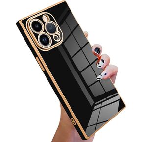 KANGHAR Case Compatible with iPhone 15 Pro Max Luxury Cute Plating Design Case Full-Body Anti-Scratch Shockproof Bumper Protective Cover for iPhone 15 Pro Max 6.7 Inch White