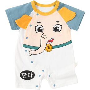 ثوب فضفاض قطعة واحدة للأطفال من Xuomuen، بدلة قفز قصيرة الأكمام للأولاد والبنات للجنسين حديثي الولادة، ملابس قطنية in Kuwait