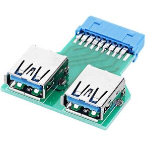 ChenYang USB 3.0 Front Panel Header 19/20Pin 1 Male to 2 USB 3.0 Female Mainboard Header Port Extension Adapter