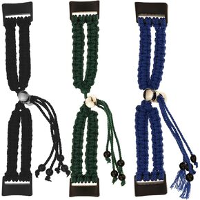 Handmade String Bracelet Adjustable Woven Rope Knot Watch Band Compatible with Fitbit Charge 5/Charge 6 Bands Lucky Friendship Bracelets Strap for Men Women(3 Pack)