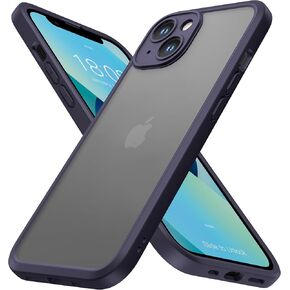 ImpactStrong Matte for iPhone 13 Case [Camera Cover] [Military Drop Tested] [Slim] [Anti-Fingerprint] [Anti-Scratch] Translucent Matte Phone Case (6.1") - Navy Blue