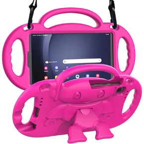 SUPLIK Kids Case for Samsung Galaxy Tab A7 Lite 8.7" 2021 & Galaxy Tab A9 8.7-inch 2023 Tablets, Shockproof Durable Cover with Shoulder Strap Handle Stand for Kids, Pink