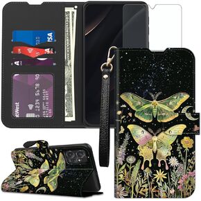 for Motorola Moto G Stylus 5G 2024 Wallet case with RFID Blocking Credit Card Holder Kickstand, Folio Flip PU Leather Shockproof Protective Cover for Moto G Stylus 5G 2024, Shine Mushroom