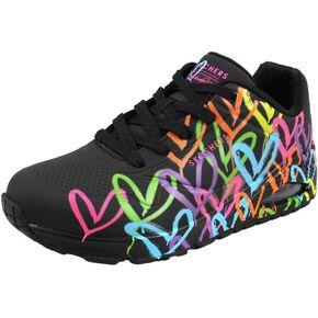 SKECHERS Women's James GOLDCROWN: UNO-Highlight Love Sneaker, Black/Multi, 7