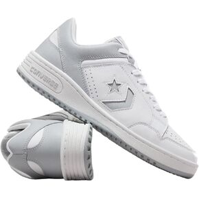 حذاء Converse سلاح كلاسيكي OX (أبيض/رمادي ذئب/أبيض، نظام مقاسات الأحذية الأمريكية، للكبار، للرجال، رقمي، متوسط، 8.5)