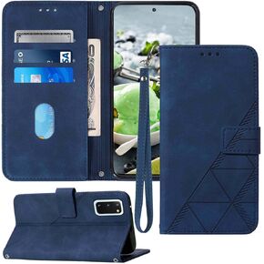 S20 Case Wallet,for Galaxy S20 Case 2022,[Kickstand][Wrist Strap][Card Holder Slots] TPU Interior Protective for Samsung Galaxy S20 Case,PU Leather Folio Flip Cover for Samsung S20 Case (Black)