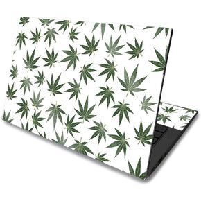 MightySkins Glossy Glitter Skin Compatible with Asus Chromebook C425 14" (2019) - Pot Leaves Green | Protective, Durable High-Gloss Glitter Finish | Easy to Apply and Change Style | Made in The USA