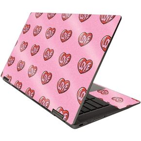 MightySkins Glossy Glitter Skin Compatible with HP Chromebook x360 14" (2020) - Retro Love | Protective, Durable High-Gloss Glitter Finish | Easy to Apply, Remove, and Change Styles | Made in The USA
