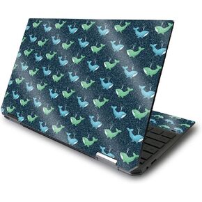 MightySkins Glossy Glitter Skin Compatible with HP Spectre x360 13.3" Gem-Cut (2020) - Whale Wave | Protective, Durable High-Gloss Glitter Finish | Easy to Apply and Change Style | Made in The USA
