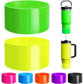 NBOOCUP 2Pcs Neon Protective Silicone Boot for Stanley Cup 20-40oz, Hydro Flask 12-24oz & Simple Modern 20-40oz, Antislip Sleeve Cover for More Tumblers & Water Bottles with 2.8-2.95" Base
