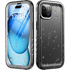 Cozycase for iPhone 15 Pro Max Waterproof Shockproof Dustproof Case - Heavy Duty/360 Full Body/Military Grade/Protective/Rugged 【8FT Drop Proof】 Built in Screen/Camera Protector with Lanyard Black