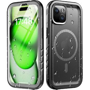 Cozycase for iPhone 15 Pro Max Waterproof Shockproof Dustproof Case - Heavy Duty/360 Full Body/Military Grade/Protective/Rugged 【8FT Drop Proof】 Built in Screen/Camera Protector with Lanyard Black