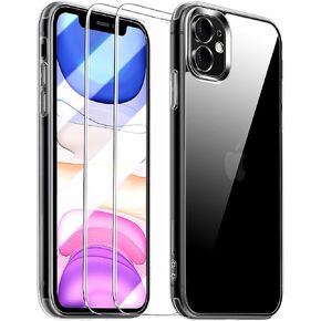 Dssairo for iPhone 11 Case，with 2 Screen Protector，Full Camera Protection [Non-Yellowing] Slim Shockproof Bumper Cover，Anti-Scratch Clear Back iPhone 11 Phone Protective case (Clear)……