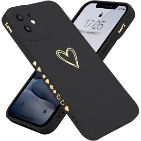 Teageo Compatible with iPhone 12 Case 6.1 inch for Women Girls, Cute Luxury Love Heart [Soft Anti-Scratch Full Camera Lens Protection] Silicone Girly Shockproof Phone Case for iPhone 12-Burgundy