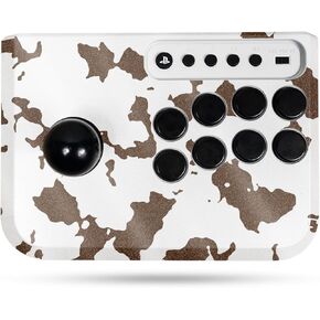 Glossy Glitter Gaming Skin Compatible with Hori Fighting Stick Mini (PS5, PS4, PC) - Brown Cow - Premium 3M Vinyl Protective Wrap Decal Cover - Easy to Apply | Crafted in The USA by MightySkins