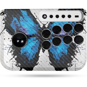 Carbon Fiber Gaming Skin Compatible with Hori Fighting Stick Mini (PS5, PS4, PC) - Butterfly Splash - Premium 3M Vinyl Protective Wrap Decal Cover - Easy to Apply | Crafted in The USA by MightySkins