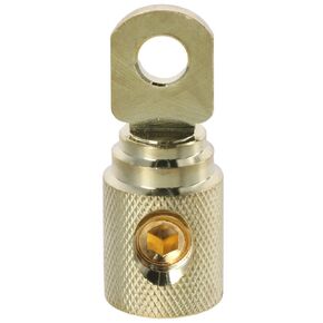 0 AWG Gauge Gold Ring Set Screw Battery Ring Terminals,Car Audio Modification Wire Power Supply O-Type Terminal Block Pure Copper Gold-Plated Solderless High-Power Connector