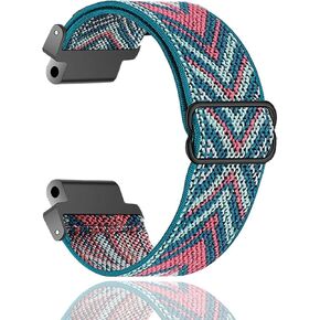Compatible with Garmin Forerunner 235 Bands for Forerunner 220/230/235/620/630/735XT/235 Lite Women Men,Adjustable Stretchy Solo Loop Elastic Nylon Sport Strap for SmartWatch Replacement