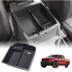 VESUL Center Console Armrest Storage Box Compatible with Ford F-150 F150 2011 2012 2013 2014 ABS Tray Insert Organizer Glove Pallet