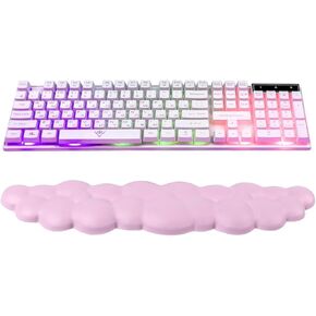 Cloud Keyboard Wrist Rest, Memory Foam Wrist Pad with Non-Slip Base for Typing Pain Relief, Wrist Pad for Keyboard, Mouse Pad Wrist Support for Office/Computer/Laptop