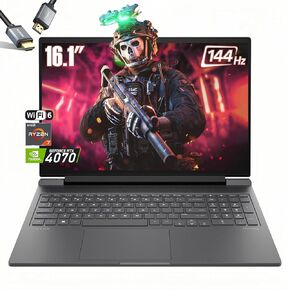 HP Newest Victus Gaming Laptop, AMD Ryzen 7 8845HS (Beats i7-1355U), NVIDIA GeForce RTX 4070, 16.1" FHD 144Hz, Wi-Fi 6, Windows 11 Home, W/HDMI Cable (64GB RAM | 4TB PCIe SSD)
