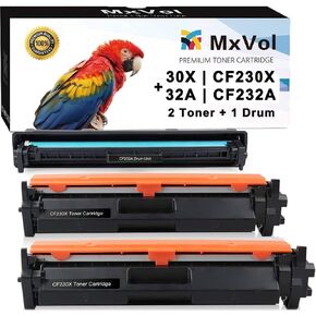 MxVol Compatible 32A 30X 30A Toner Cartridge Replacement for HP CF230X CF230A Toner 2-Pack CF232A 1-Pack for Pro M203dw M203dn MFP M227fdw M227fdn Printer