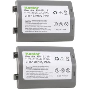 Kastar Battery (2-Pack) for Nikon EN-EL18, EN-EL18a, ENEL18, ENEL18a, MH-26, MH-26a, MH26 and Nikon D4, D4S, D5, D6 Digital SLR Camera, Nikon MB-D12, D800, D800E Battery Grip