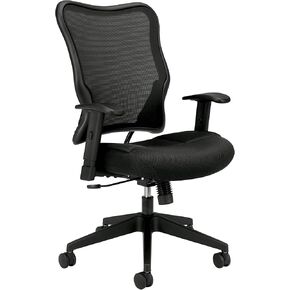 HON Wave Mesh Big and Tall Executive Chair | Knee-Tilt | Adjustable Arms | Black Fabric Seat | HVL705 Model