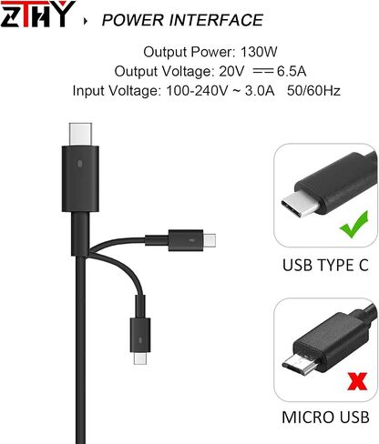 New 130W 90W USB-C Type C AC Adapter Laptop Charger for Dell XPS 15 9500 9510 9575 2-in-1 XPS 17 9700 Latitude 7410 7310 7210 5520 5411 5410 5521 Precision 3541 3550 5530 5550 DA130PM170 Power in Saudi Arabia