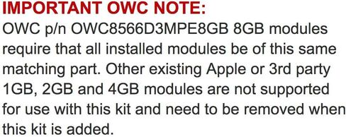 وحدة ترقية ذاكرة الوصول العشوائي OWC 16 جيجابايت (2 × 8 جيجابايت) DDR3 ECC مسجلة CL7 PC3-8500 1066 ميجاهرتز SDRAM متوافقة مع 2009-2010 Mac Pro Nehalem، Xserve 2009 (OWC85MP3S8M16GK) in Saudi Arabia