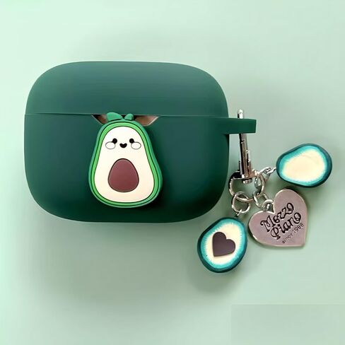 [ 3-in-1 ] Soft Silicone Case Compatible with JBL Tune 230NC TWS with Cleaning Kit, Cute Avocado Creativity Fruit Shock Cover for Tune 230NCTWS in Saudi Arabia