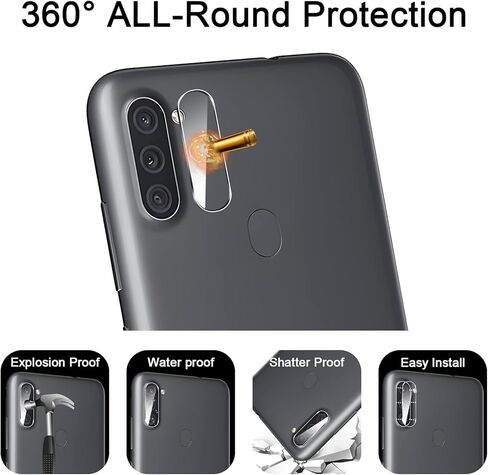 【3+3 عبوات】Coolpow مصمم لهاتف Samsung Galaxy A11 واقي شاشة Samsung A11 واقي شاشة للهاتف الخلوي من الزجاج المقوى، صلابة 9H، وضوح HD، مقاوم للخدش، سهل التركيب، صديق للحافظة. in Kuwait