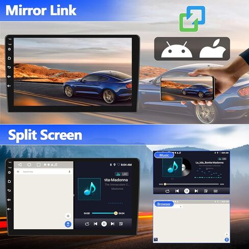 SIXWIN Android 13 Car Stereo for Jeep Wrangler 2015-2017 شاشة لمس 10.1 بوصة 2G + 32G CarPlay Android Auto Mirror Link 26UI راديو السيارة بلوتوث GPS للملاحة WiFi FM SWC كاميرا احتياطية MIC... in Kuwait
